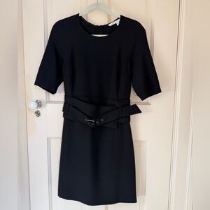Veronica Beard black belted midi dress Size 6
